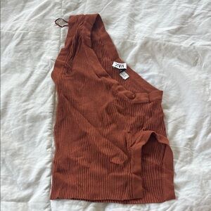 Zara Women's Rust Ribbed Camisole